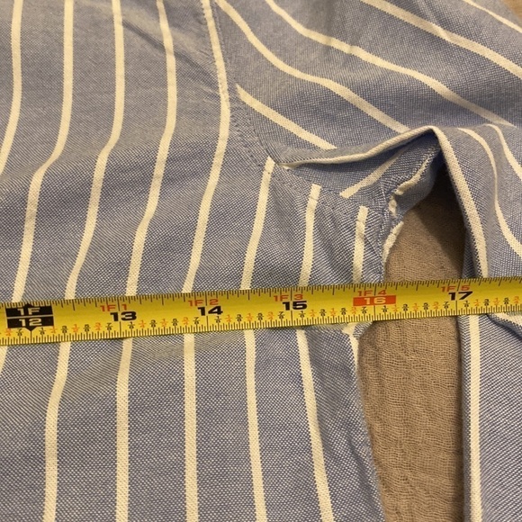 H&M blue and white striped button down shirt . Size 2 - Picture 8 of 9